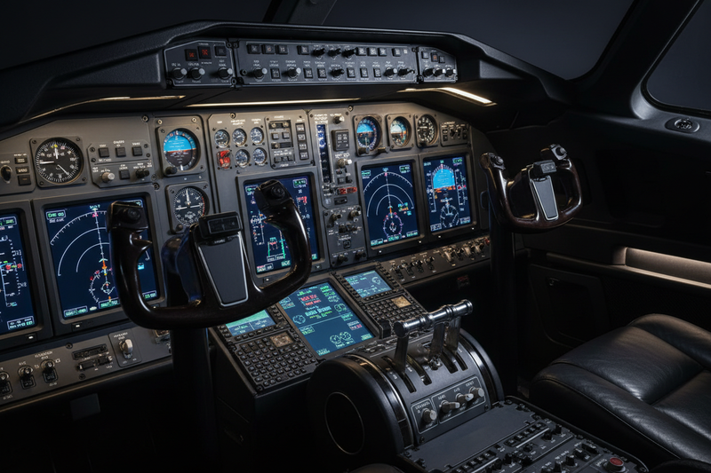 Private jet cockpit detail shot — best private jet operators 2026 guide with five-factor vetting framework